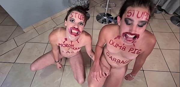  Two stupid whores doing stupid things | self humiliation and humiliating each other